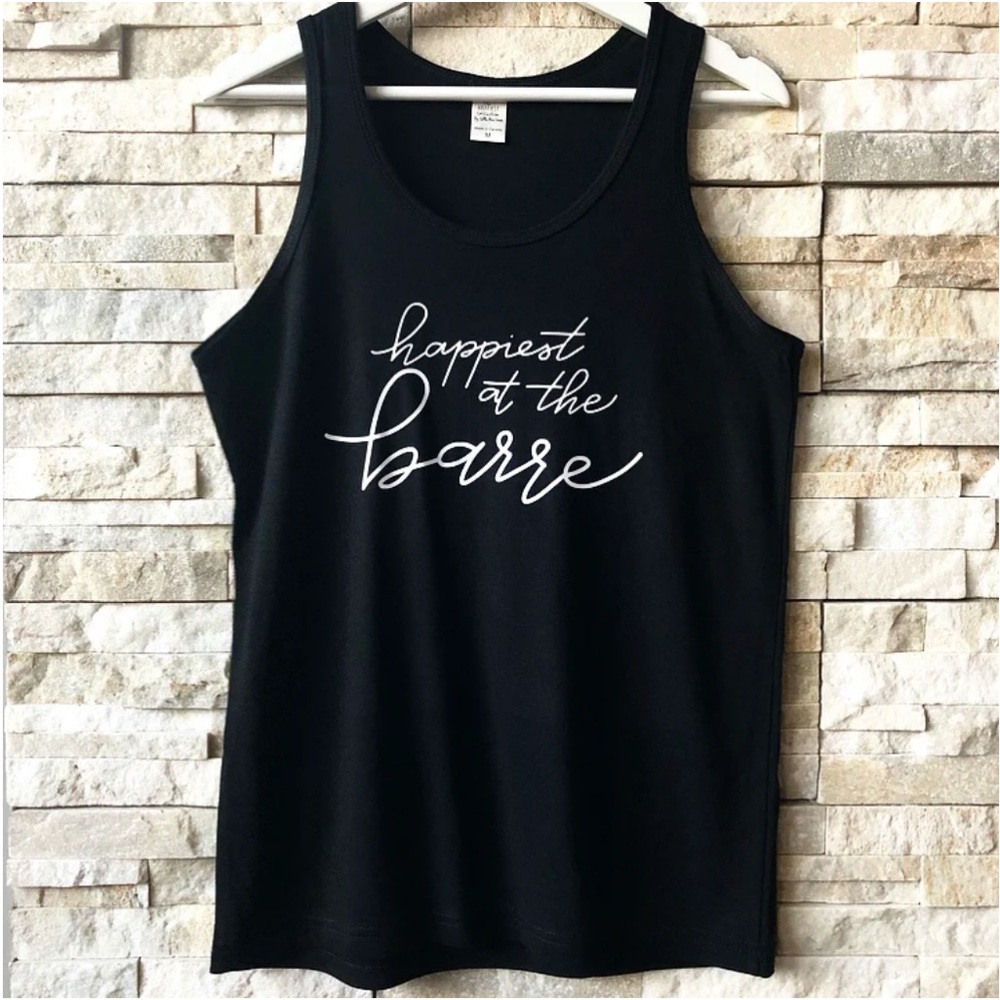 Black Tank Top with White Script